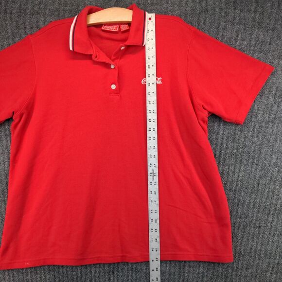 Coca-Cola Mens Uniform Crew Polo Shirt Red Plus Size 26W/28W Short Sleeve - Picture 11 of 13